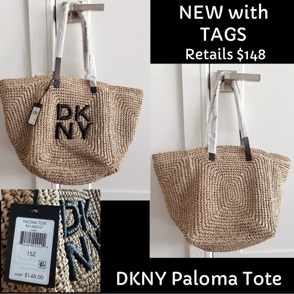 NWT DKNY PALOMA STRAW TOTE BAG
